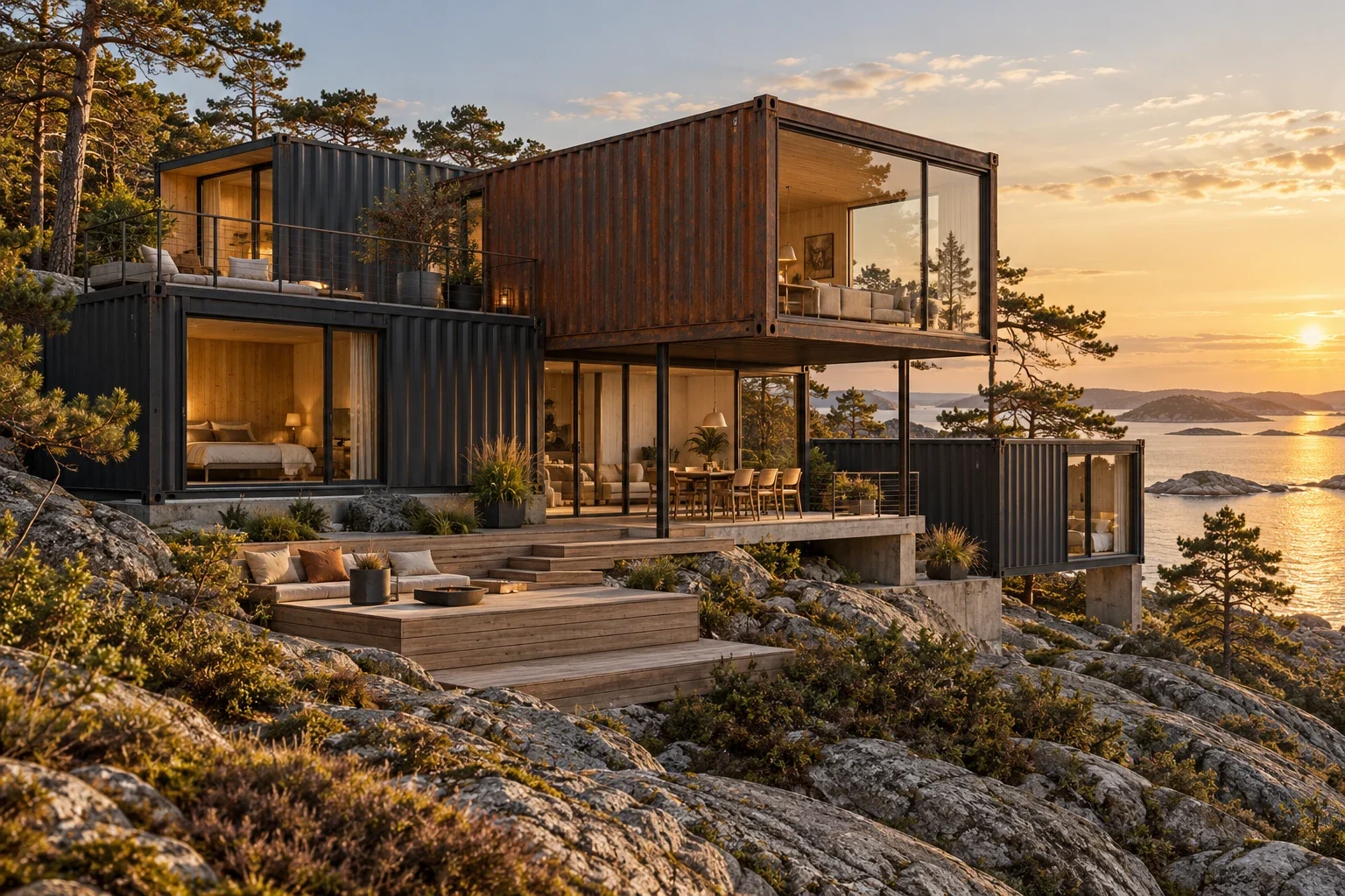 Digital visualisation of the Boxform housing concept.