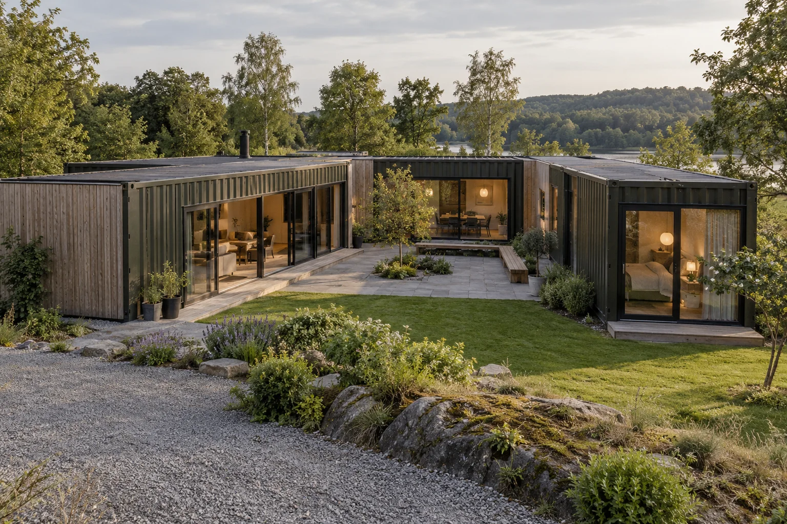 Digital visualisation of the Boxform housing concept.