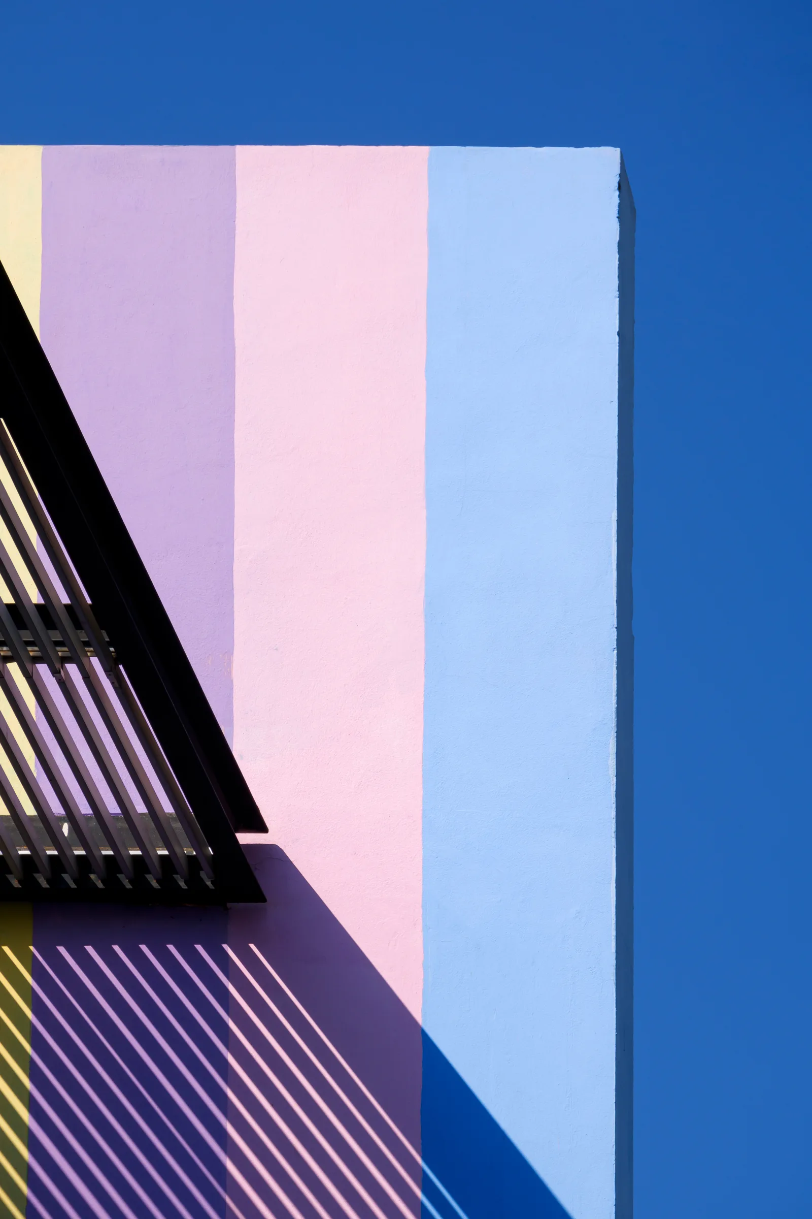 Colorful Architectural Wall With Geometric Shadows Colorful Architectural Wall With Geometric Shadows