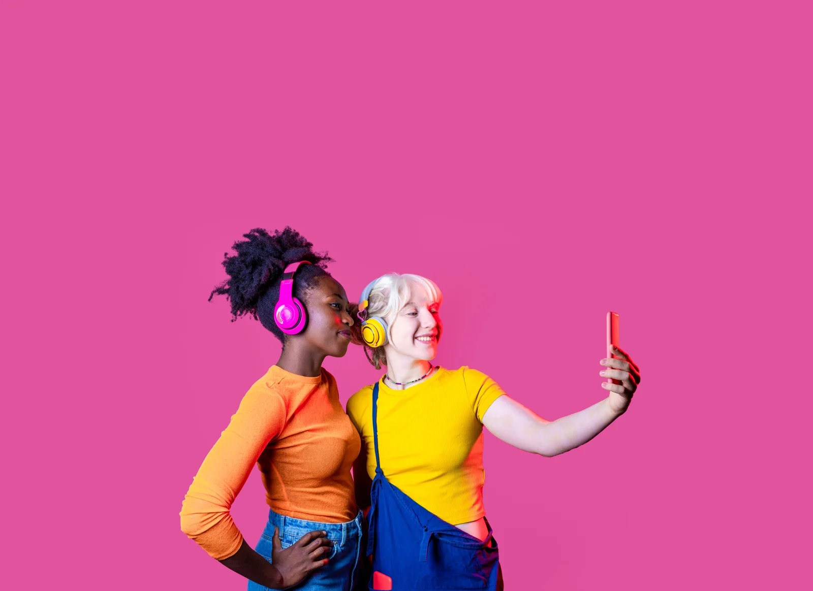 Two women sharing a playful selfie